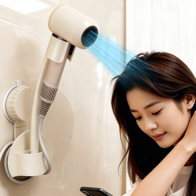 吸盘懒人吹风机支架壁挂式浴室免打孔置物架多功能墙上收纳架子,家庭/个人清洁工具,吹风机置物架,淘宝优惠券,粉丝福利购,淘宝优惠卷
