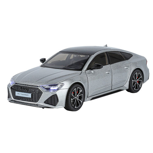 新豪迪1/24奥迪RS7合金汽车模型回力声光玩具仿真轿车六开避震