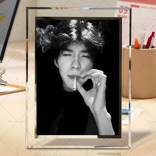 何秋亊何铮照片摆件水晶玻璃相框房间卧室桌面立式挂墙摆台送朋友