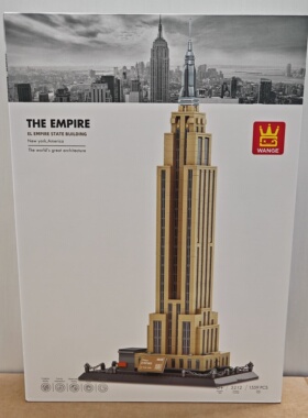 万格建筑5212美国纽约帝国大厦小颗粒兼容1559pcs拼装积木玩具