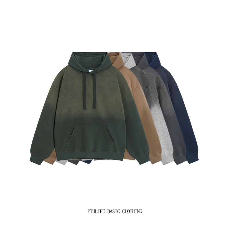 连帽渐变pthlife卫衣新款