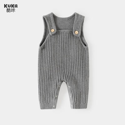 宝宝针织连体衣春秋婴幼儿毛衣背带裤冬季男宝外穿爬服女宝连体裤