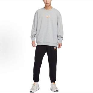 Nike 撞色logo设计中腰系带针织运动裤 男款 黑色 BCL仓