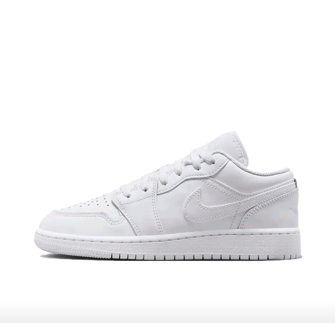 耐克Air Jordan 1 Low AJ1纯白低帮休闲板鞋553560-136博隆