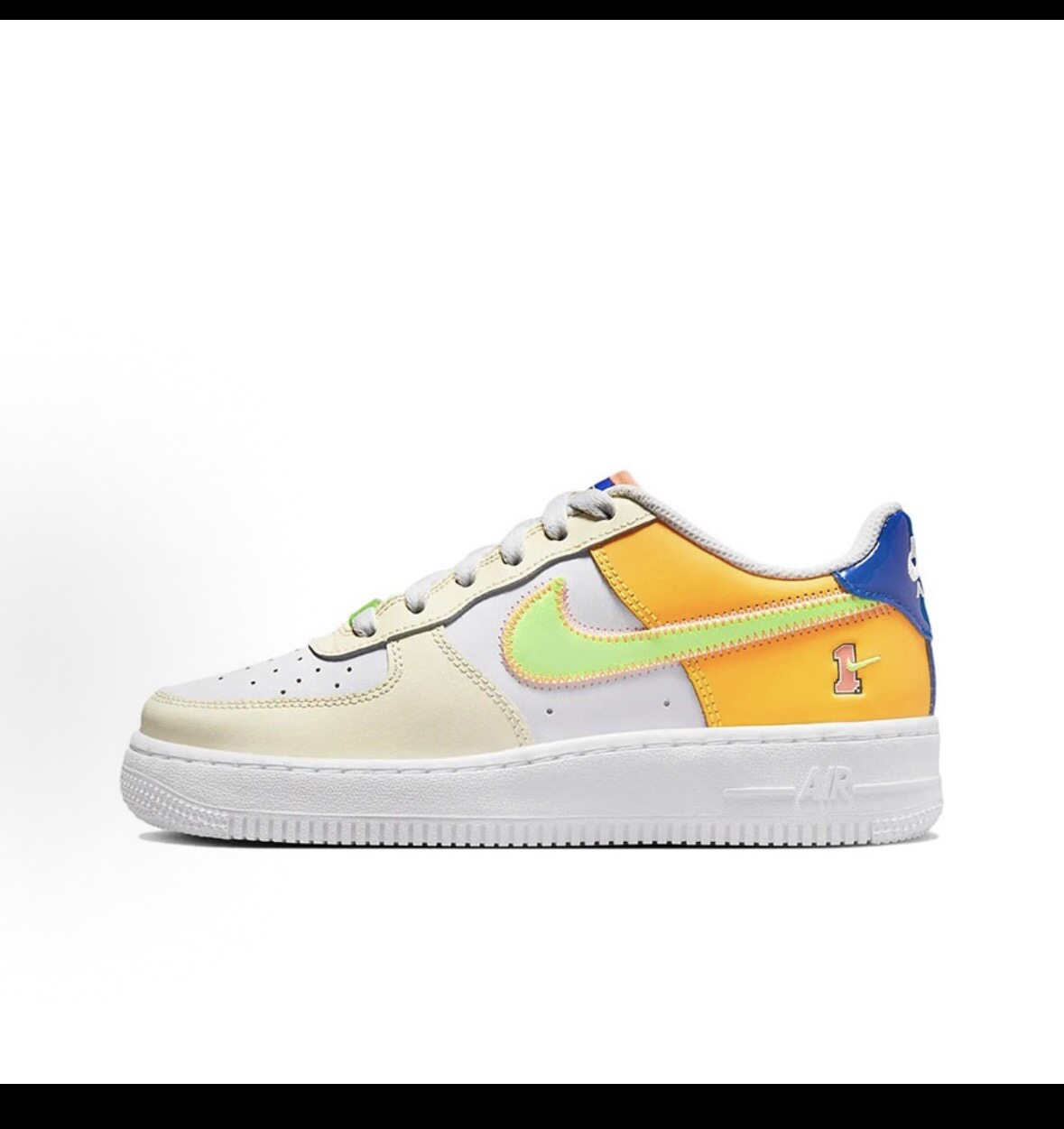 Nike Air Force 1 Lv8 LV8 皮革舒适 板鞋 白黄绿FB1838-131 丁浩