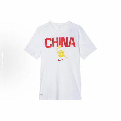 Nike 字母印花图案设计圆领休闲透气运动短袖T恤 男款 白色BCL仓