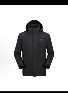 CAMEL骆驼飓风可拆卸连帽抓绒内胆三合一 冲锋衣 A9W214119-1丁浩