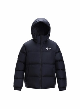 熊猫短款700蓬白鸭绒拉链羽绒服 A33CR07144X 幻影黑 石头/湖北仓