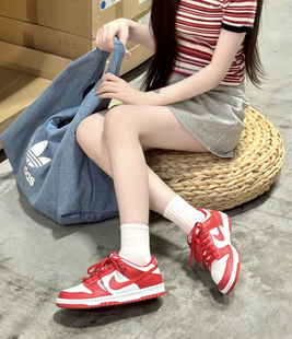 耐克Nike SB Dunk Low大学红白红低帮滑板鞋女款FB9109-119乔治