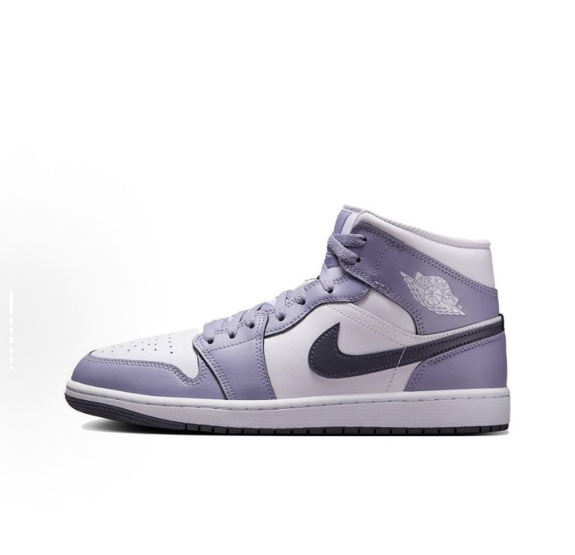 耐克Air Jordan 1 Mid AJ1白紫中帮板鞋休闲篮球鞋DQ8426-145 周