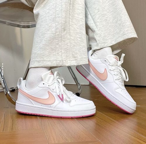 耐克Nike Court Borough Low 2白粉复古低帮女子滑板鞋 meet仓