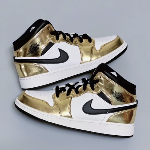 Jordan1 Mid Metallic Gold 简约百搭GS 耐磨 DC1420-700杭州12仓
