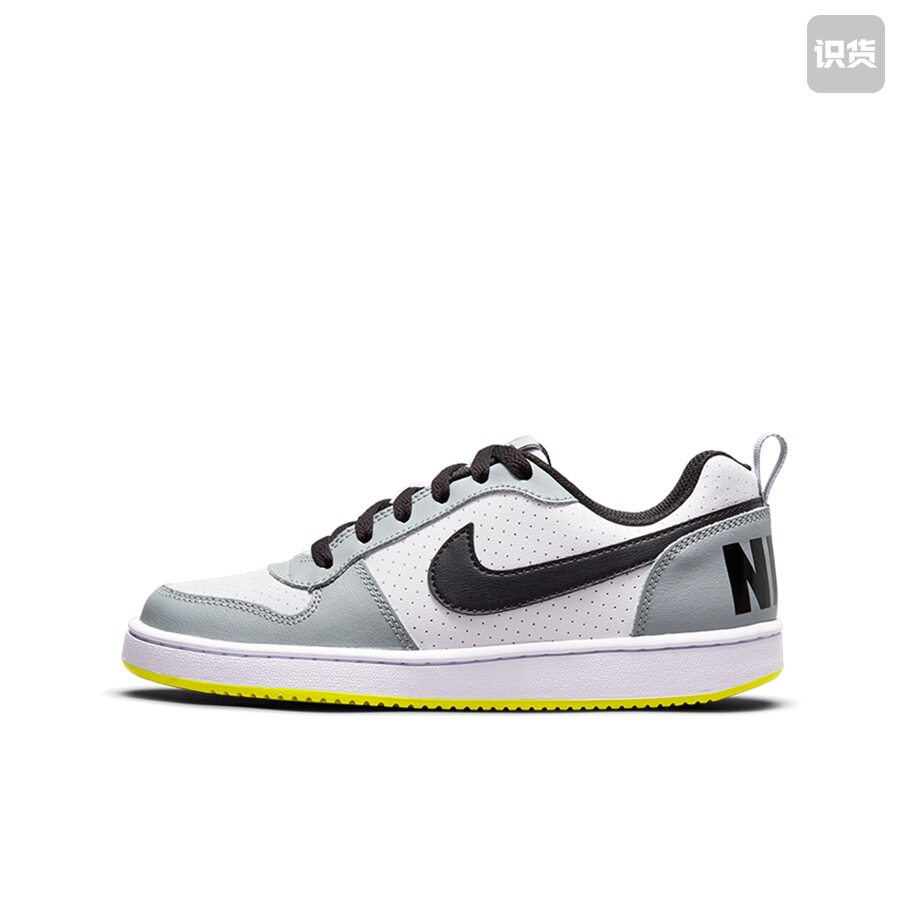 Nike Court 织物合成革 运动儿童板鞋 灰白黄839985-104湖北48仓