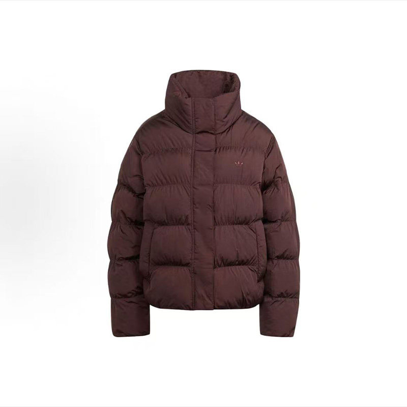 adidas logo印花拉链字母条纹连帽开衫羽绒服 女款 BCL仓