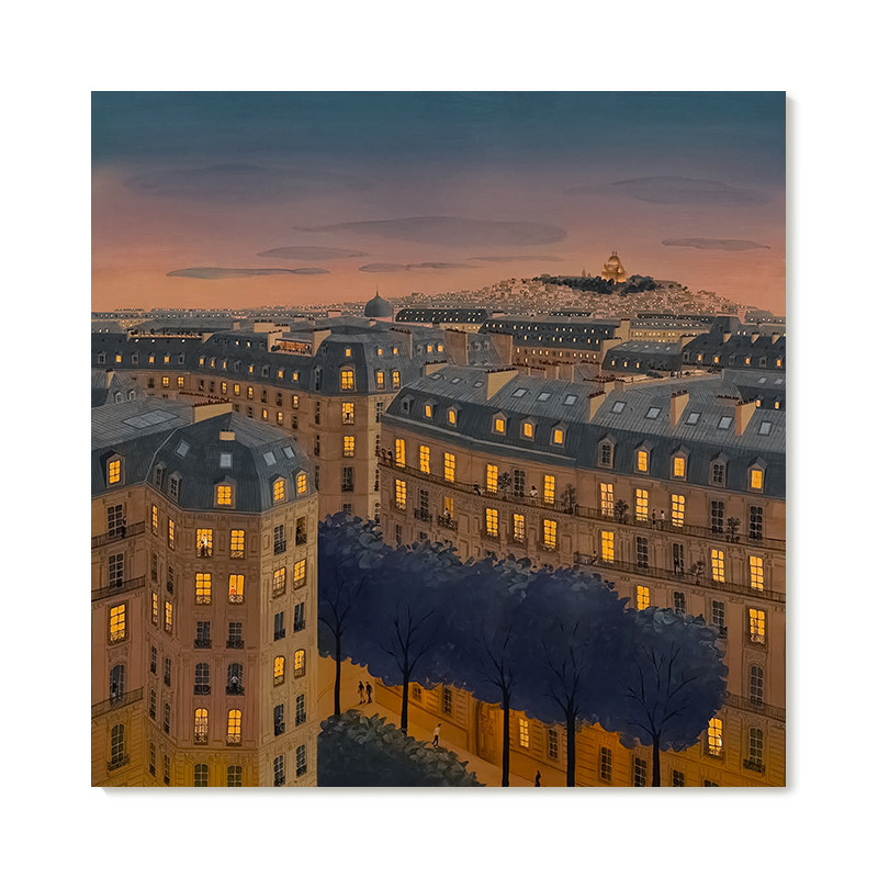 【特惠捡漏】Yukiko Noritake插画复古艺术法式建筑夜景装饰画芯