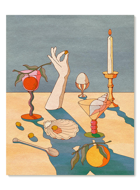 【特惠捡漏】Asami Watanabe多巴胺复刻艺术插画复古抽象装饰画芯