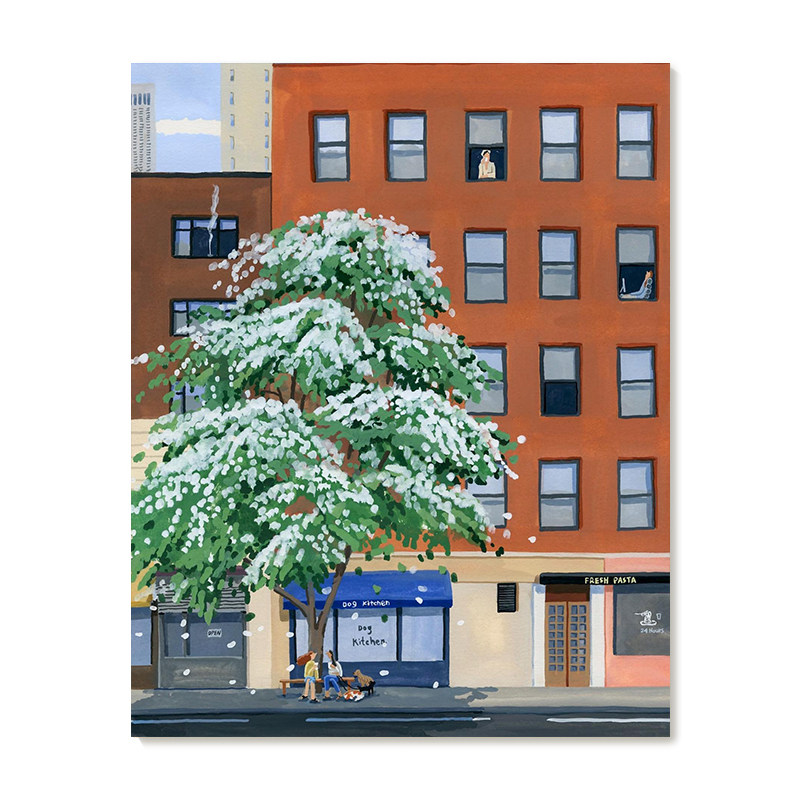 【特惠捡漏】插画师Seula Yi复刻艺术版画治愈系城市街景装饰画芯