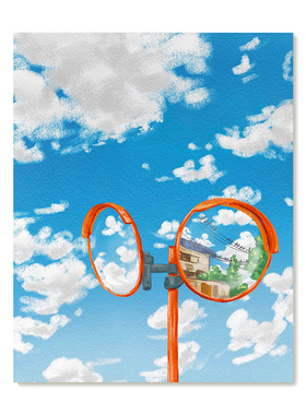 【特惠捡漏】插画师Subin复刻艺术版画治愈日系漫画蓝天装饰画芯