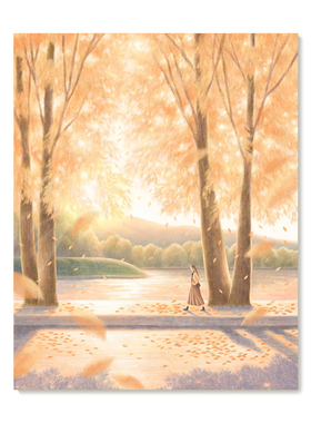 【特惠捡漏】插画师Subin复刻艺术版画治愈韩系秋日风景装饰画芯