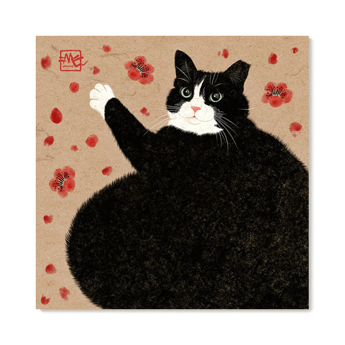 【捡漏合集】可爱奶牛猫复刻艺术挂画中古风黑白猫大头贴装饰画芯