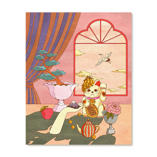 【特惠捡漏】Asami Watanabe多巴胺复刻艺术插画复古抽象装饰画芯