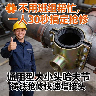 大小头哈夫节抢修节pe水管配件力耕铸铁抢修快速增新型五金用品