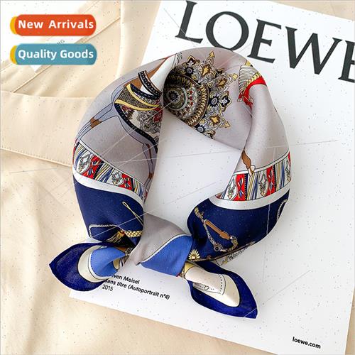 2022 new retro carriage silk square scarf women vintage scar