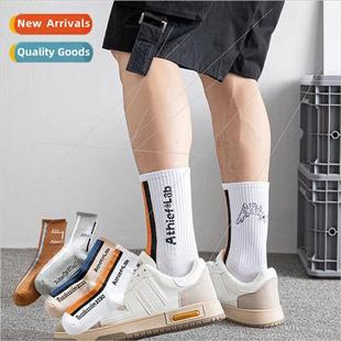 men mid English winter letter set socks tide Fall calf