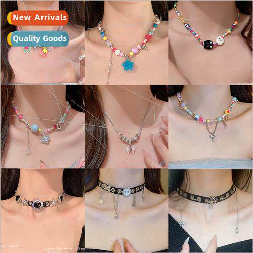 2023  Women Retro Short Collar Sweet Cool Hottie Colorful Ne