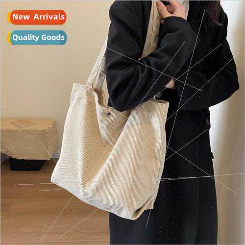 Corduroy shoulder bag female 23 new Korean large capacy comm
