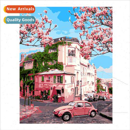 New handmade full embroidery simple thread embroidery pink h
