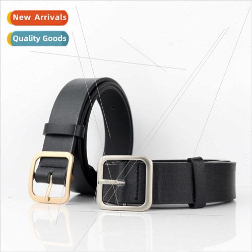 Korea new square pin buckle belt Ms. student belt fashion ve