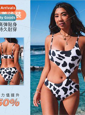 2023 New One-piece Swimsu Women Swimwear Splicing Bikini Leo