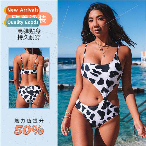 2023 New One-piece Swimsu Women Swimwear Splicing Bikini Leo
