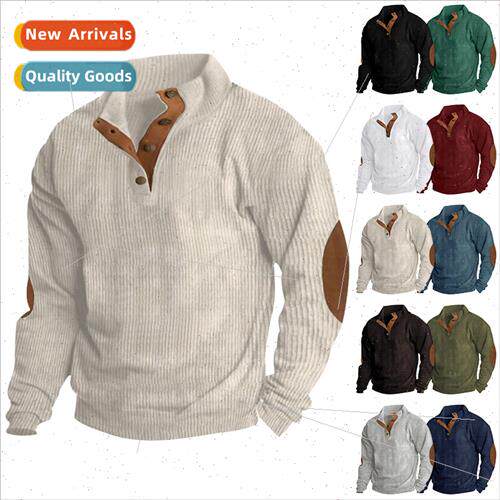 2023 Fall Euro ze Men 5XL Casual Standing Collar Long Sleeve