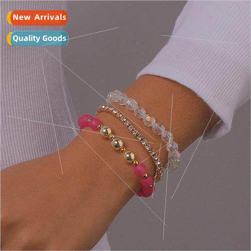 Europe simple geometric fashion bracelet imation crystal bea