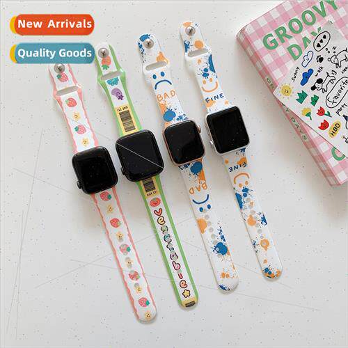 适用 Apple iWatch watch se strap smiley face fruit Apple Wat