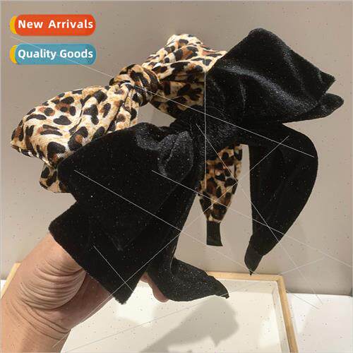 Black large bow headband female Korean sweet plush fabric ha