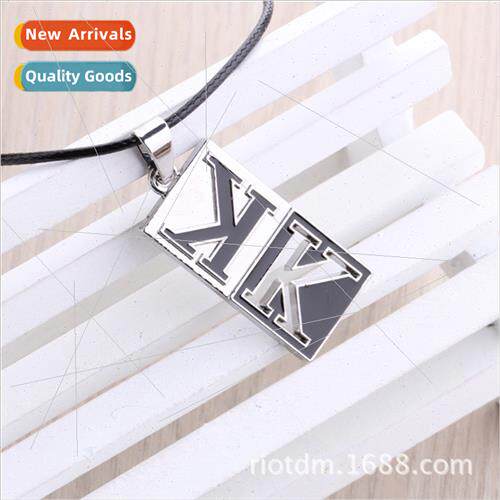 Popularity anime  alloy necklace kk letters logo hollow pers