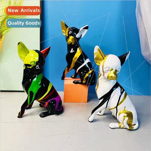 Splash color chihuahua ornaments dazzle color resin crafts h