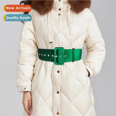 Autumn winter new suede belt women dress simple versatile Ko