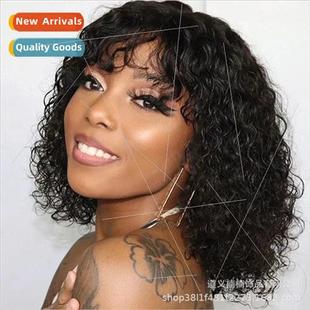 Europe long curly hair wig African short small curly hair bl