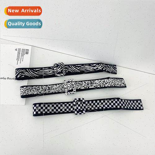 ins women waist iron ring wide belt tunic plaid body shaping