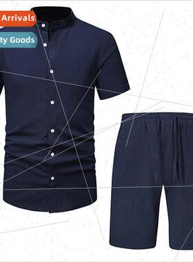 Mens Cotton nen Henley Neck Beach Su TC13