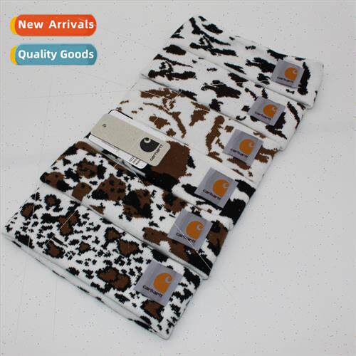 Leopard jacquard new women hair bands warm hair bands men kn