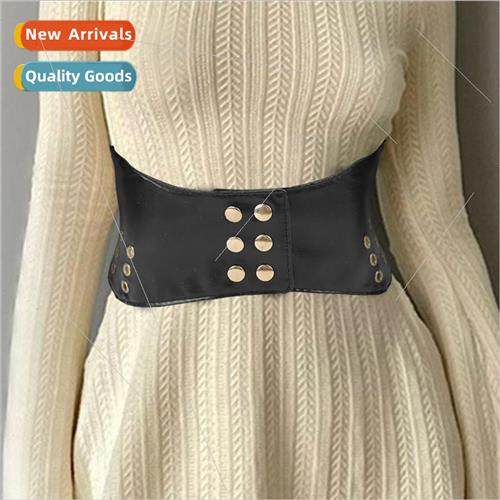 Europe punk decorative outwear vest girdle elastic wide belt