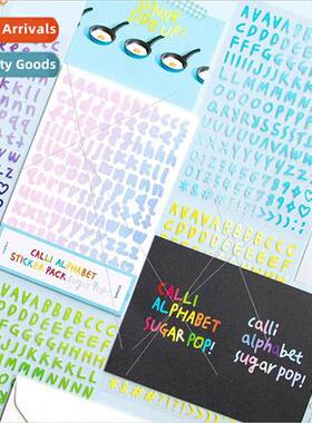 Korea gradient colorful stickers letters numbers whout marks