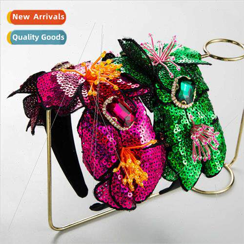 Europe fashion Ba heavy rhinestone hair bands wide  luxury s