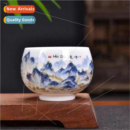 New Chinese hand-painted teacup ceramic household single tas