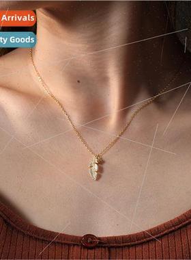 s925 silver necklace female Europe gold maple leaf necklace